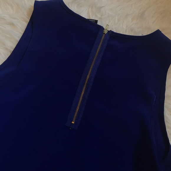 Beautiful blue/brown twik sleeveless top size S - Picture 4 of 4